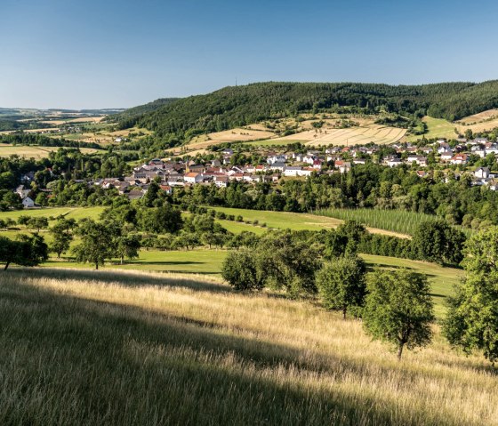 Prümtal mit Hopfenanbau und Streuobstwiesen bei Holsthum, © Eifel Tourismus GmbH, D. Ketz