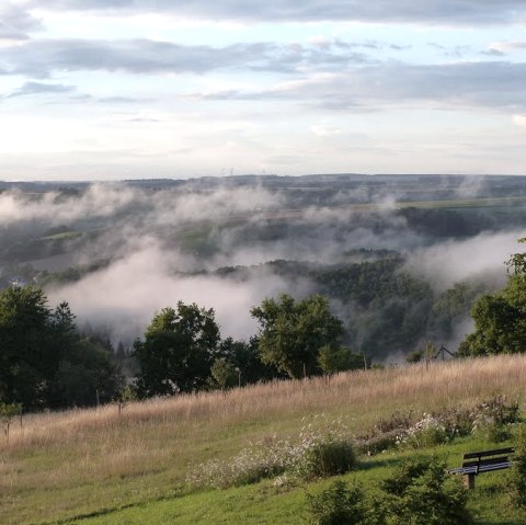 Panoramablick mit Ruhebank am Staudengraben - Spangweg Speicher, © Eifelverein Ortsgruppe Speicher