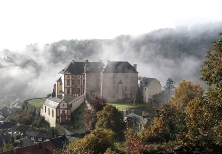 Schloss Malberg im Nebel