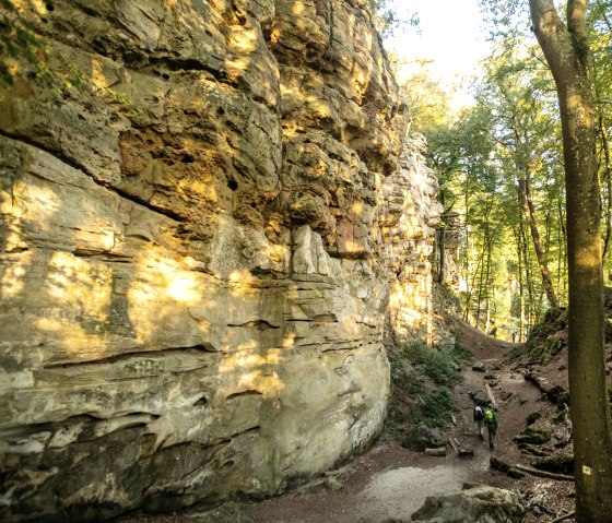 Steile Buntsandsteinfelsen in der Teufelsschlucht, Felsenweg 6, © Eifel Tourismus GmbH, D. Ketz