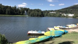 Tretbootfahren auf dem Stausee Bitburg, © Tourist-Information Bitburger Land