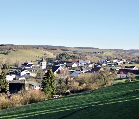 Ausblick während der Wanderung auf dem Weg Nr. 78 des Naturpark Südeifel, © TI Bitburger Land